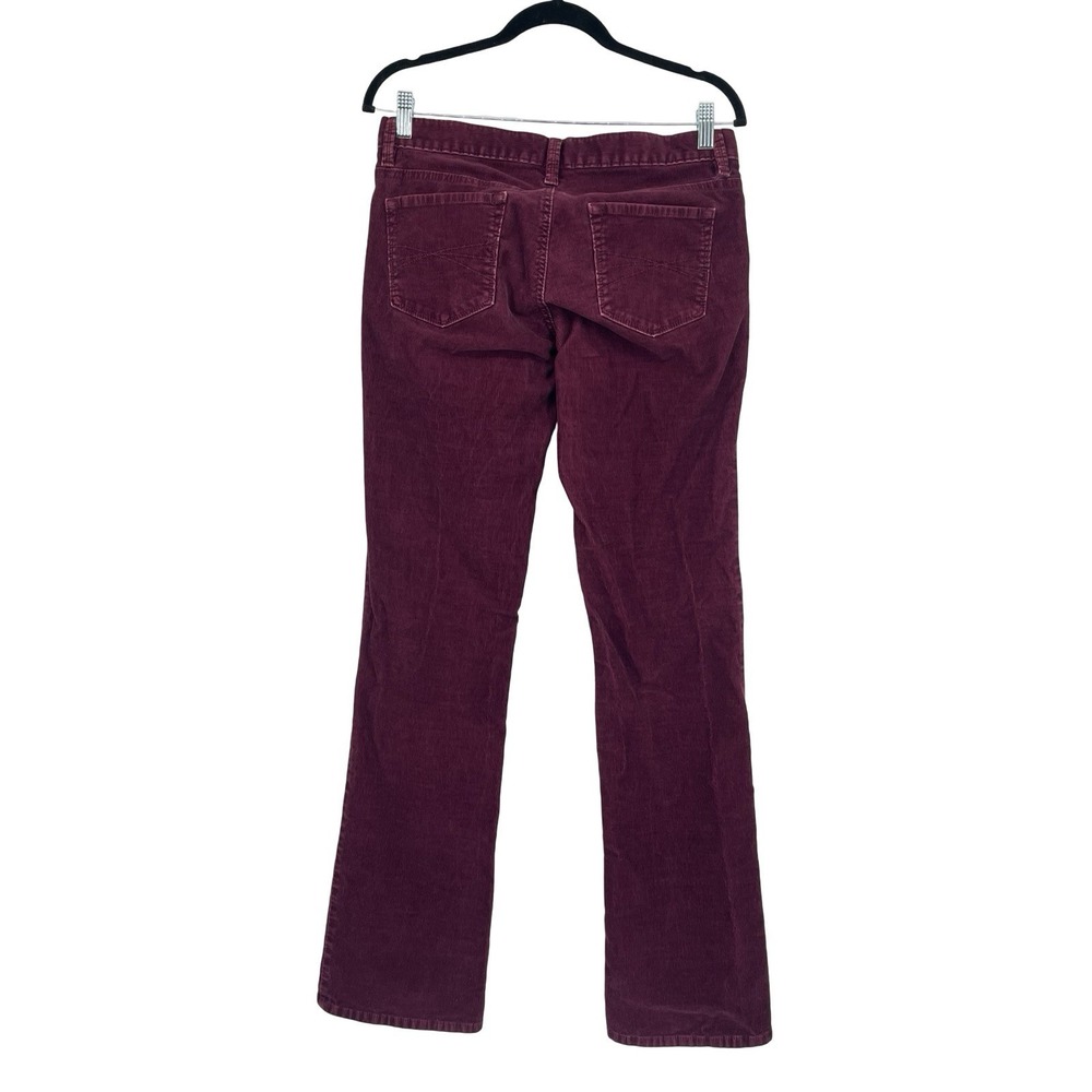 LOFT Women's 4 Long Burgundy Corduroy Bootcut Pants 70s Retro Dark Academia - Picture 2 of 7